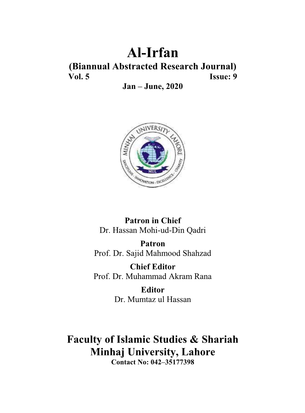 Al-Irfan (Biannual Abstracted Research Journal) Vol