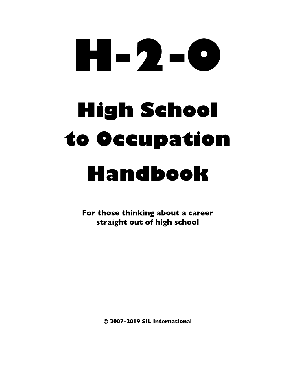 High School to Occupation Handbook