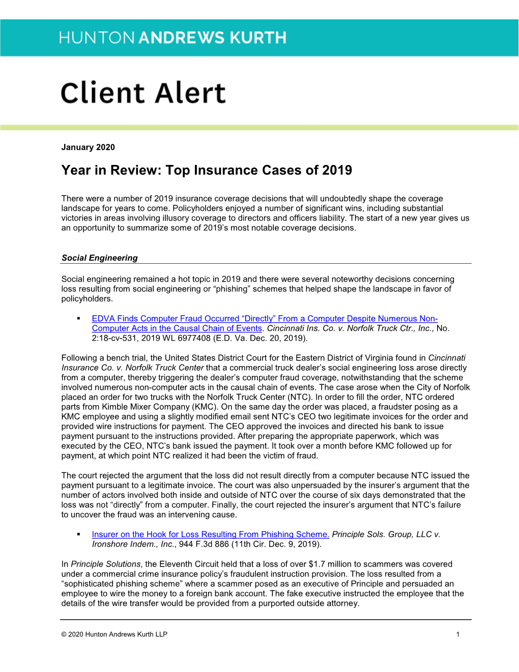 Year in Review: Top Insurance Cases of 2019