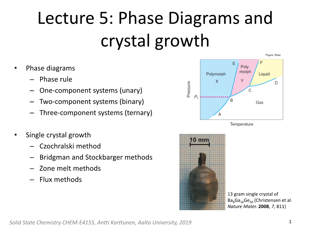 Lecture 5: Solid State Synthesis and Phase Diagrams