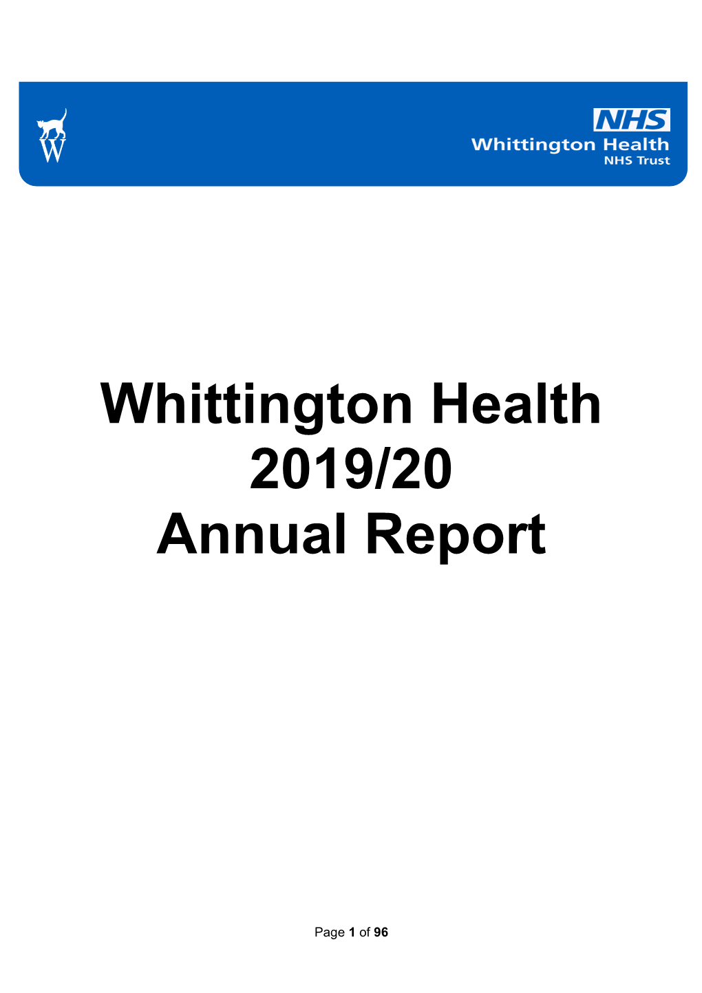 Whittington Health 2019/20 Annual Report