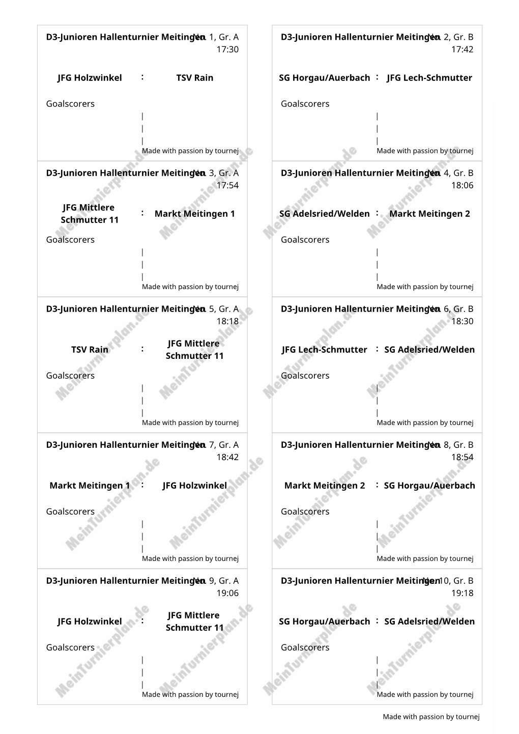 Page 1 D3-Junioren Hallenturnier Meitingléo 1, Gr. a 17:30 D3