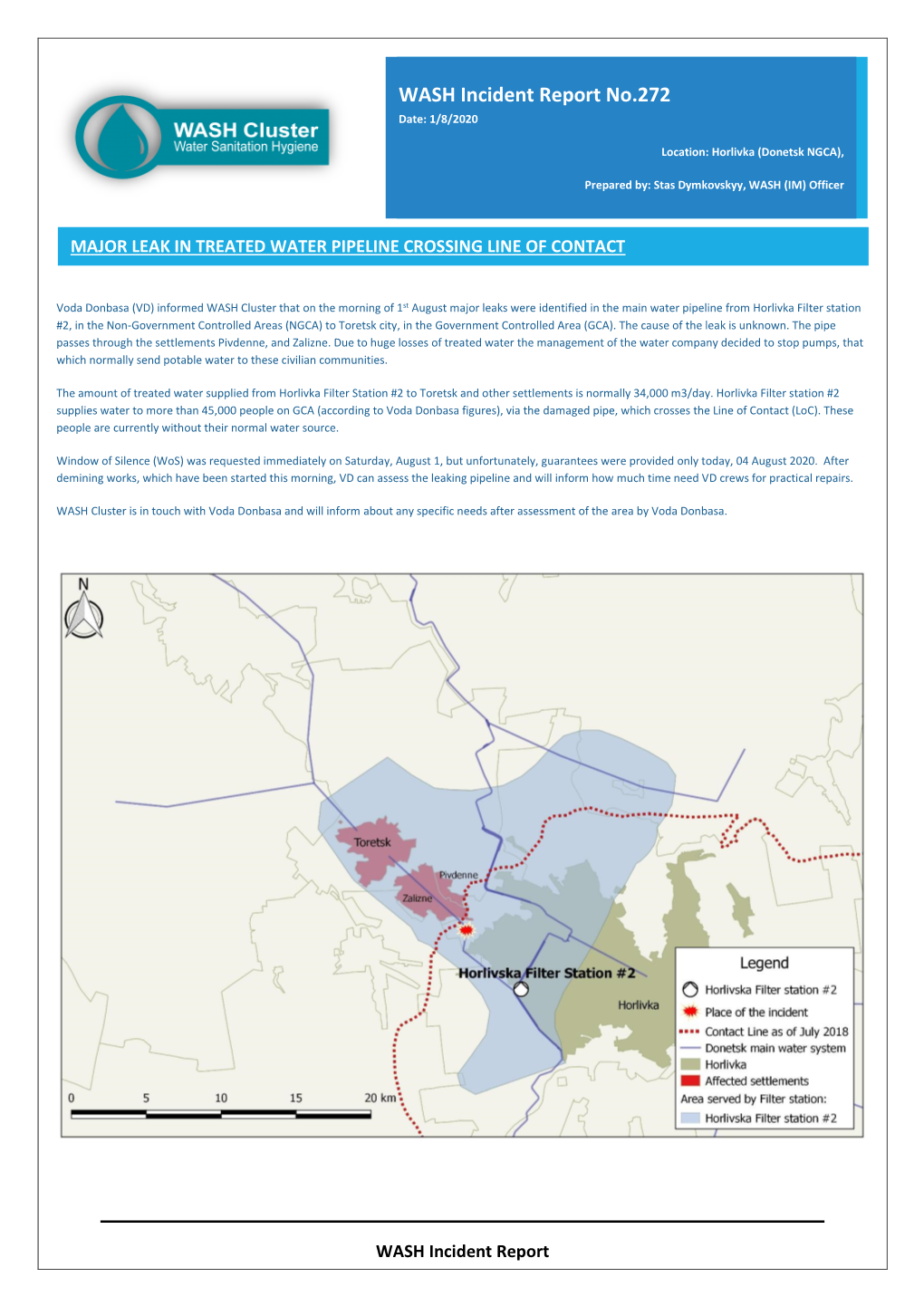 WASH Incident Report No.272 Date: 1/8/2020