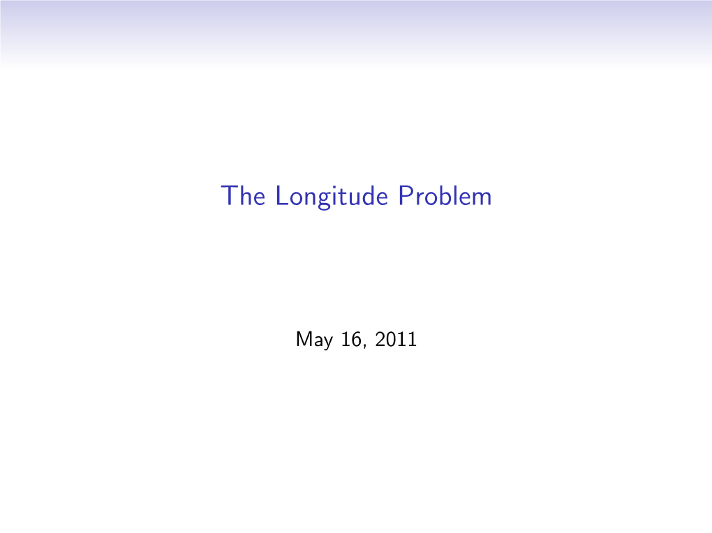 The Longitude Problem