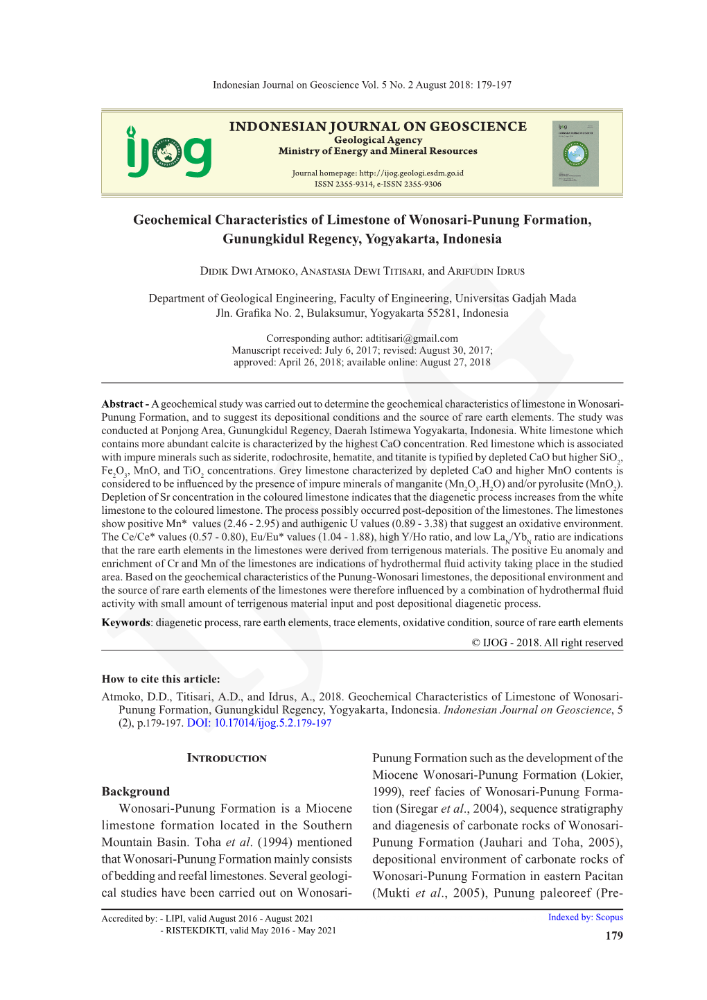 Indonesian Journal on Geoscience Vol