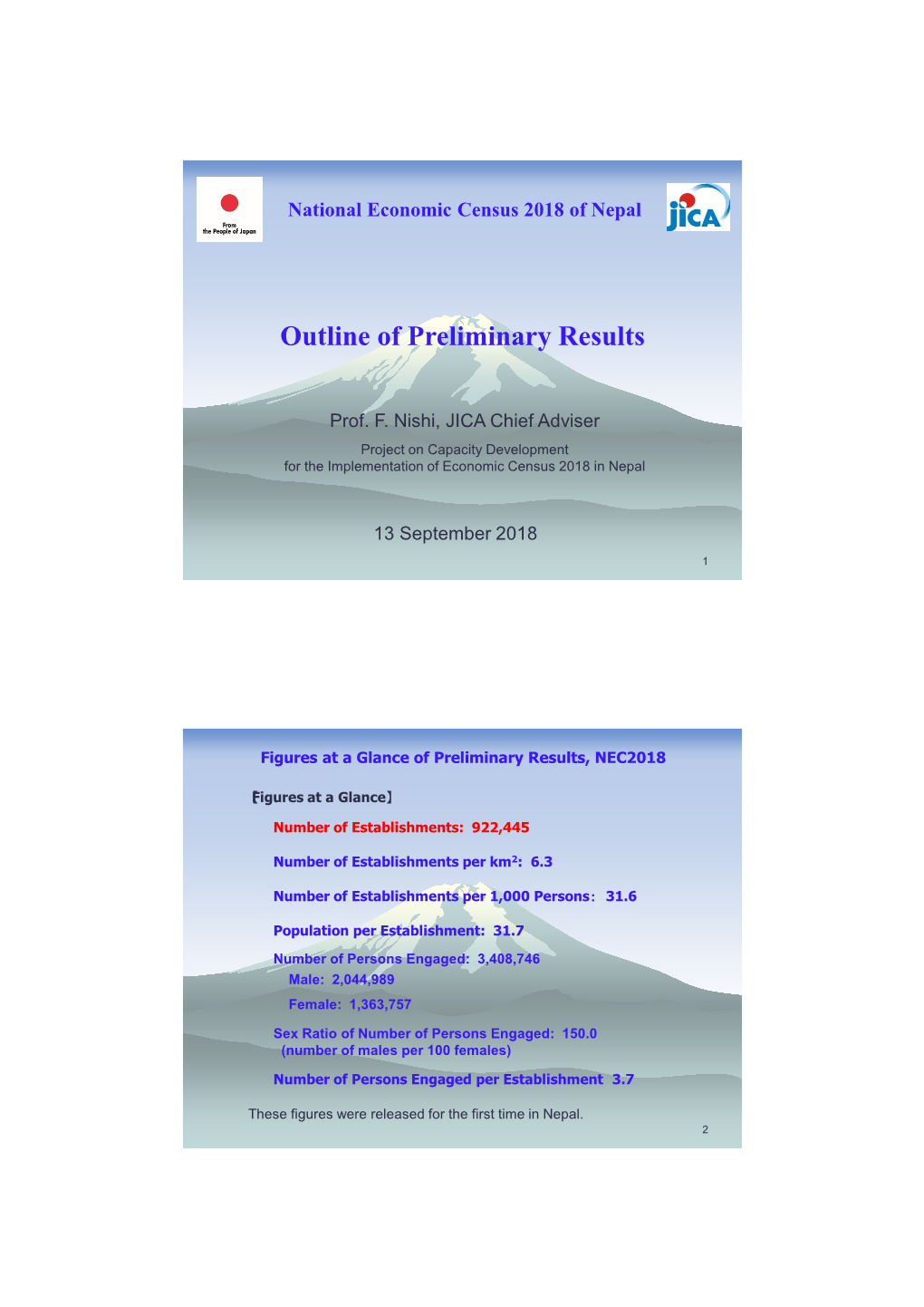 Preliminary Results of National Economic Census 2018 of Nepal