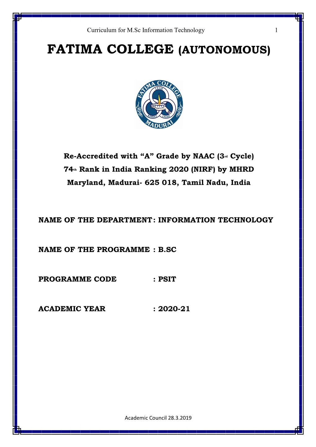 M.Sc. Information Technology