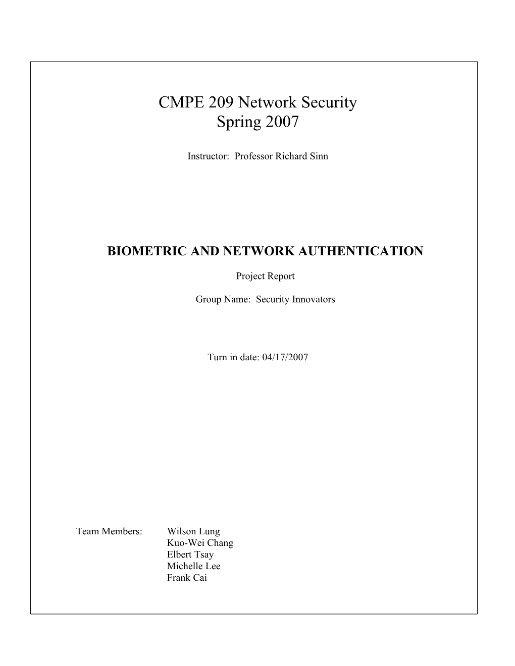 Biometric and Network Authentication