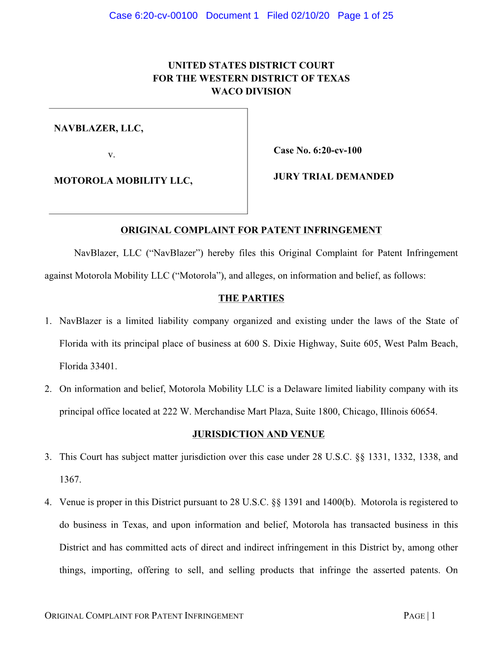 United States District Court for the Western District of Texas Waco Division