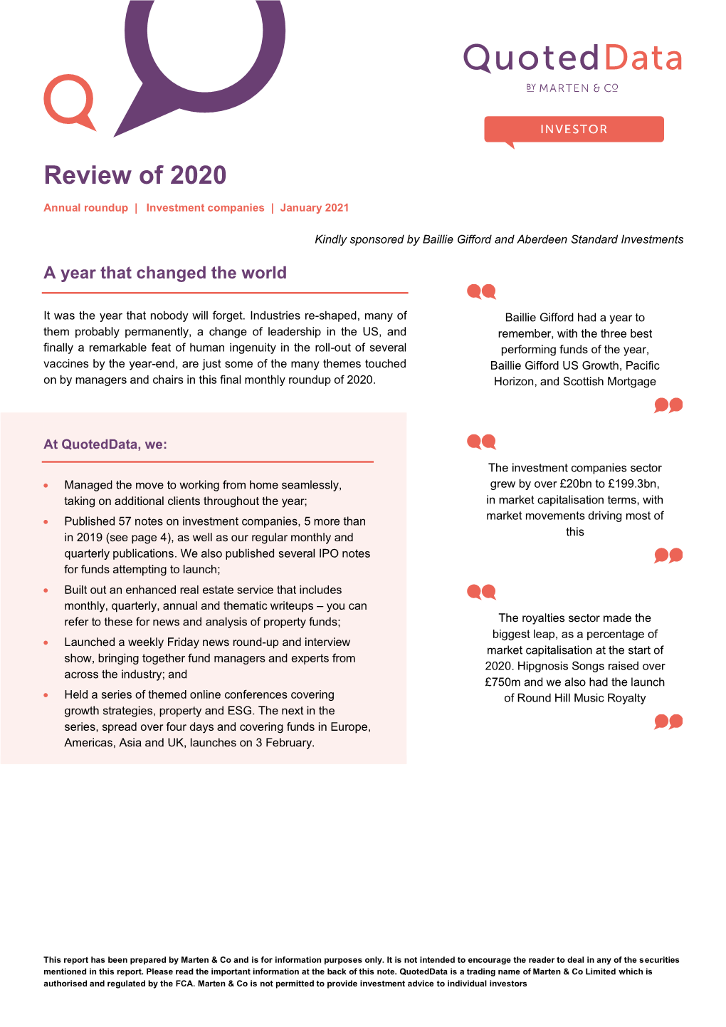 Investment Companies 2020 Annual Review