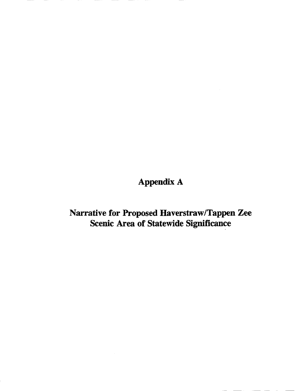 Appendix a Narrative for Proposed Haverstraw/Tappen Zee Scenic