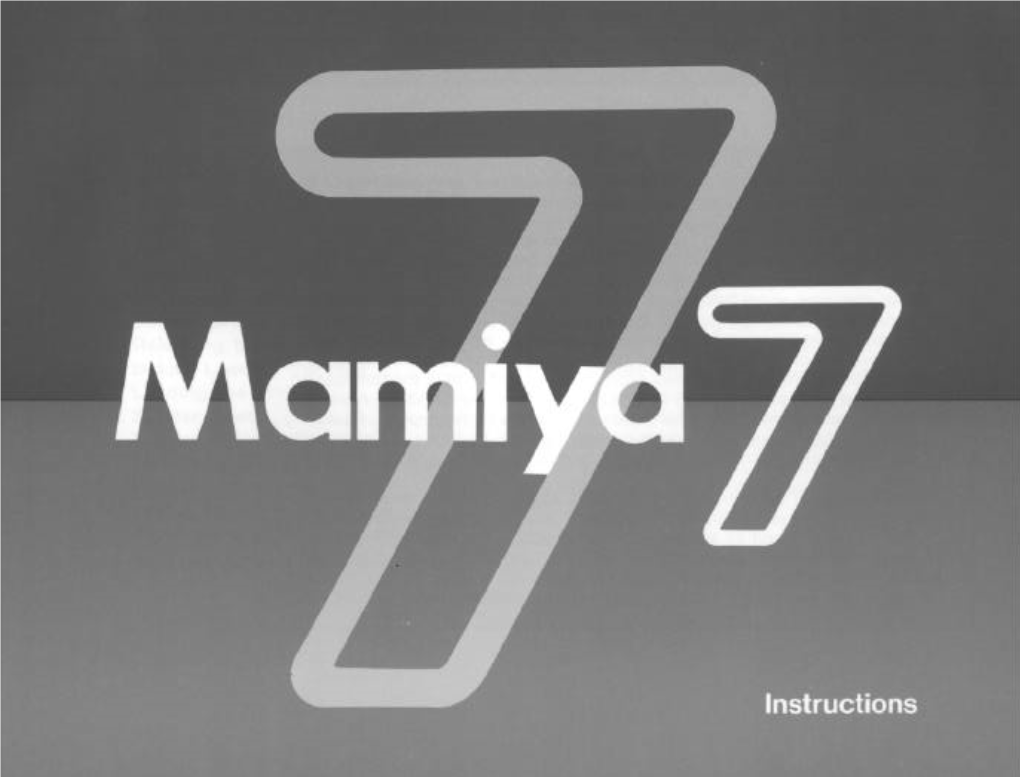 Mamiya 7 Instructions