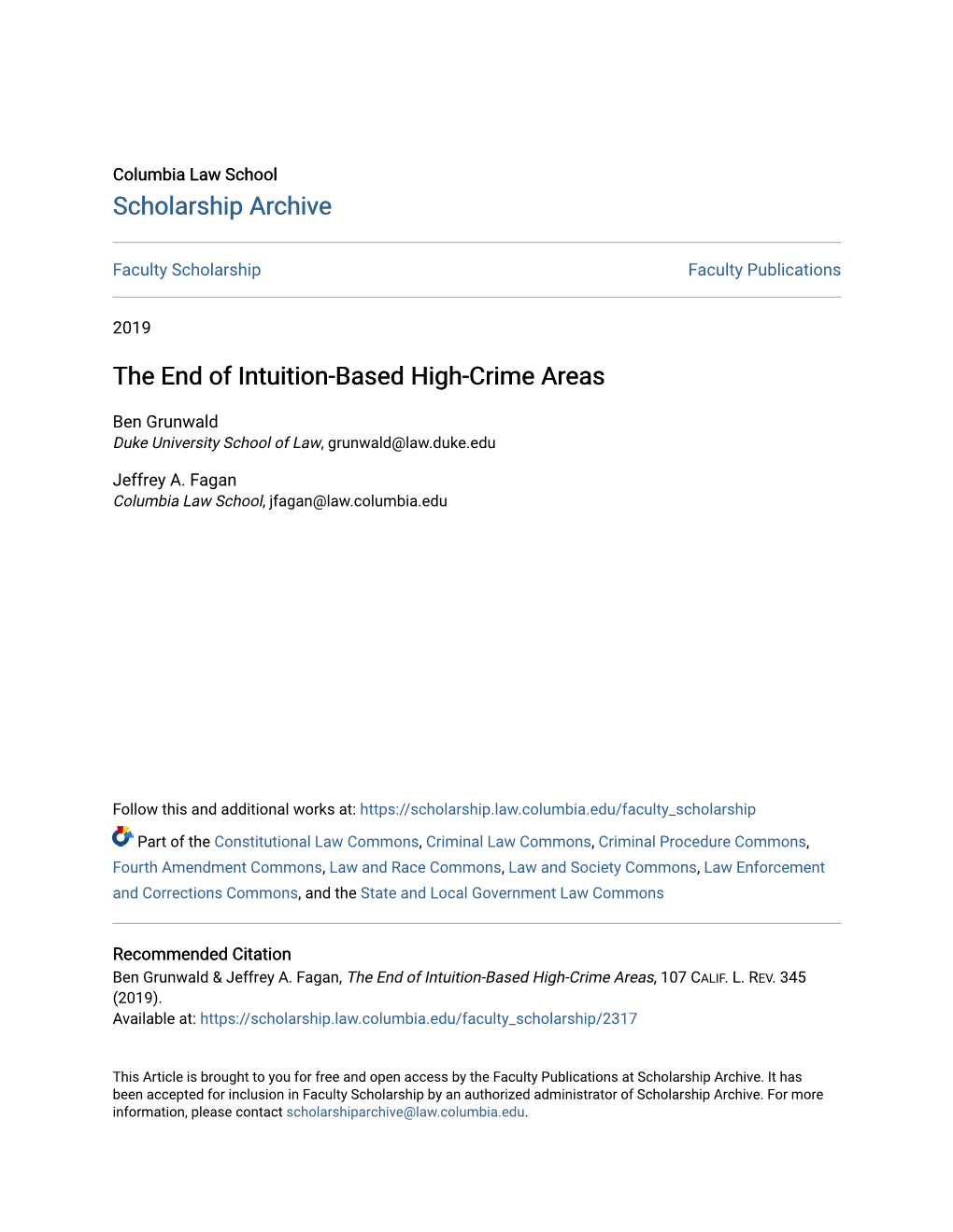 The End of Intuition-Based High-Crime Areas