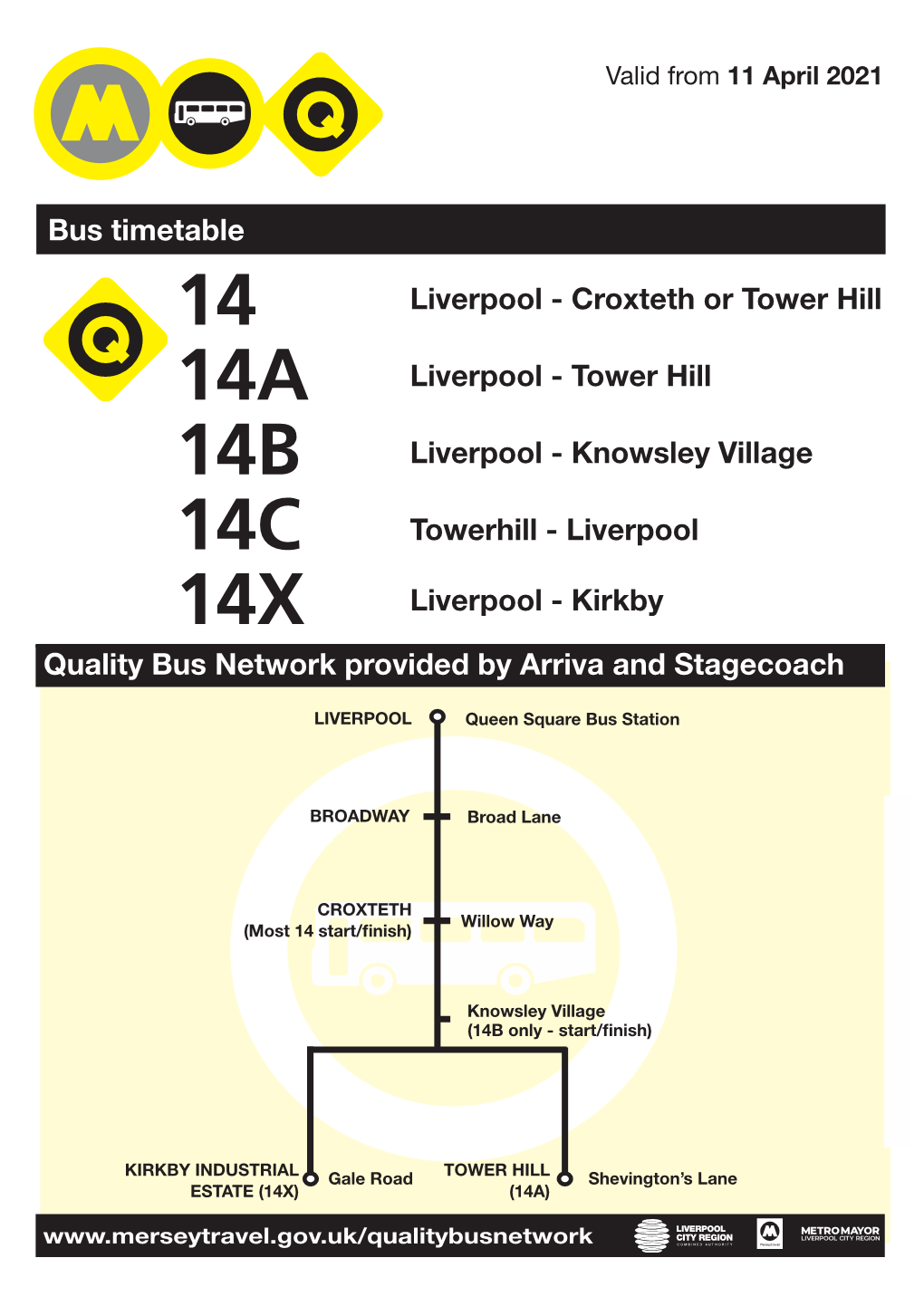 14X Liverpool - Kirkby Quality Bus Network Provided by Arriva and Stagecoach