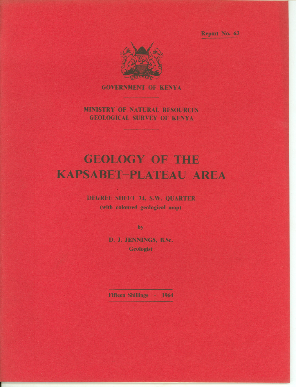 Geology of the Kapsabet-Plateau Area