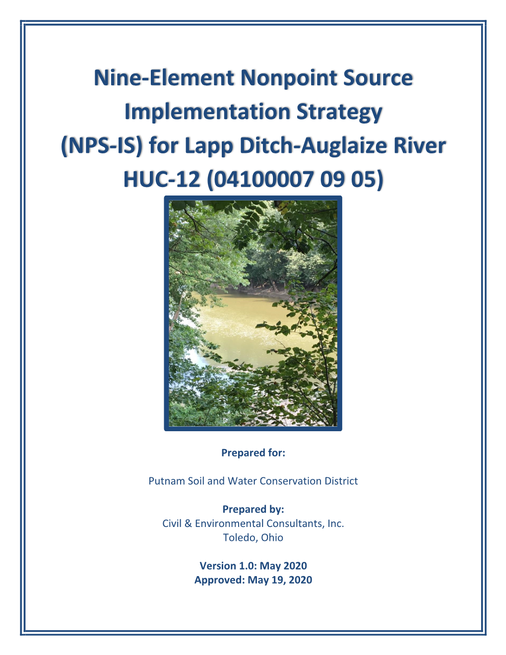 NPS-IS) for Lapp Ditch-Auglaize River HUC-12 (04100007 09 05