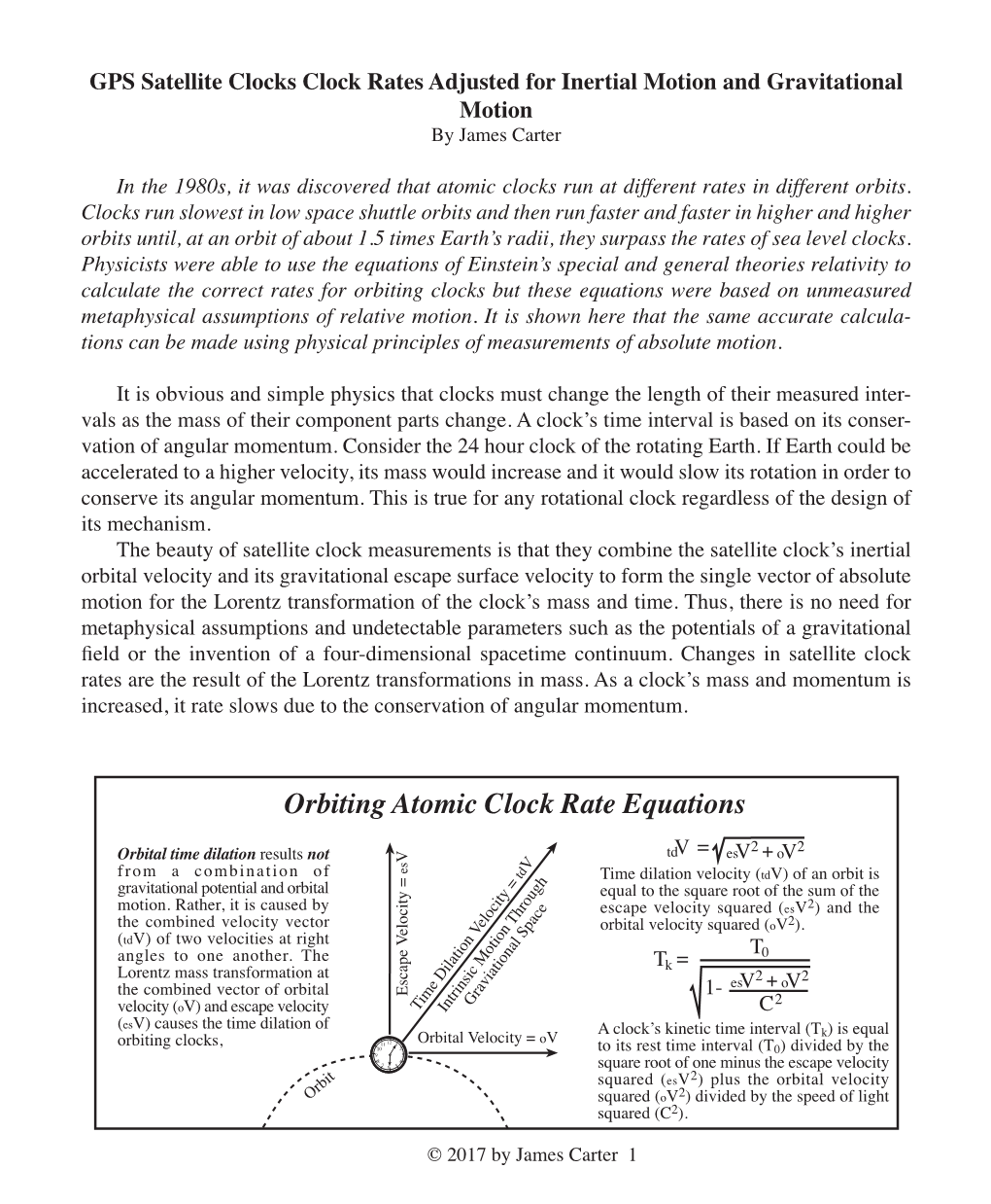 Orbiting Atomic Clock Rate Equations