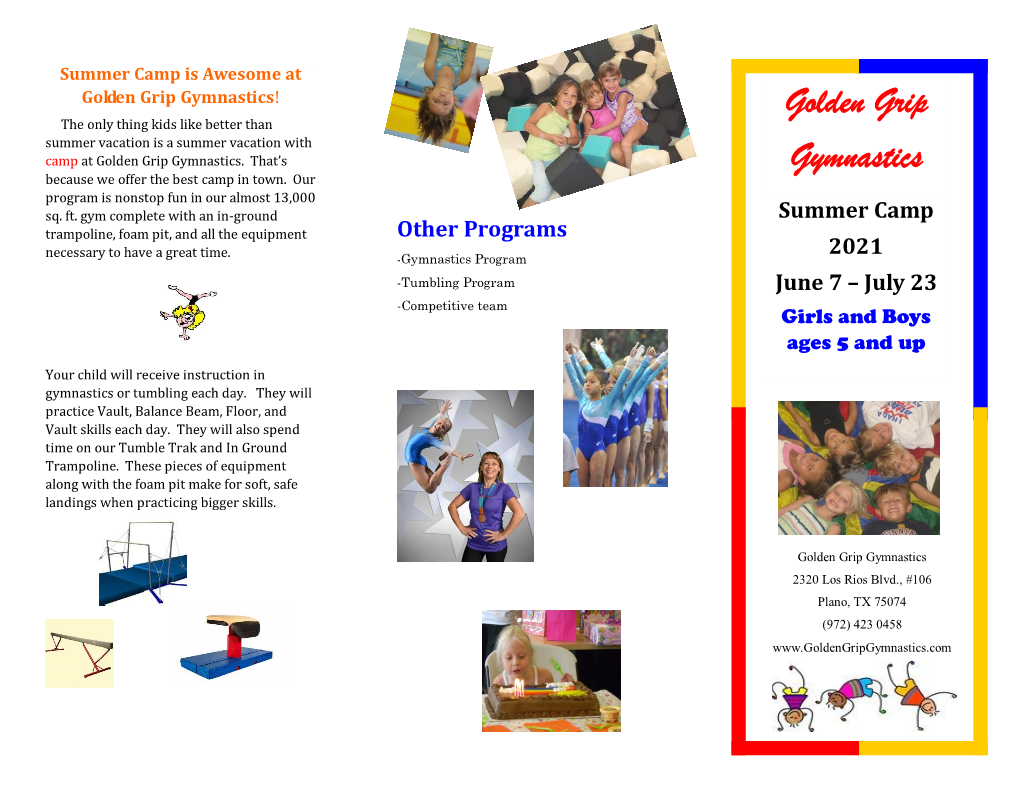 Download Summer Camp 2021 Brochure