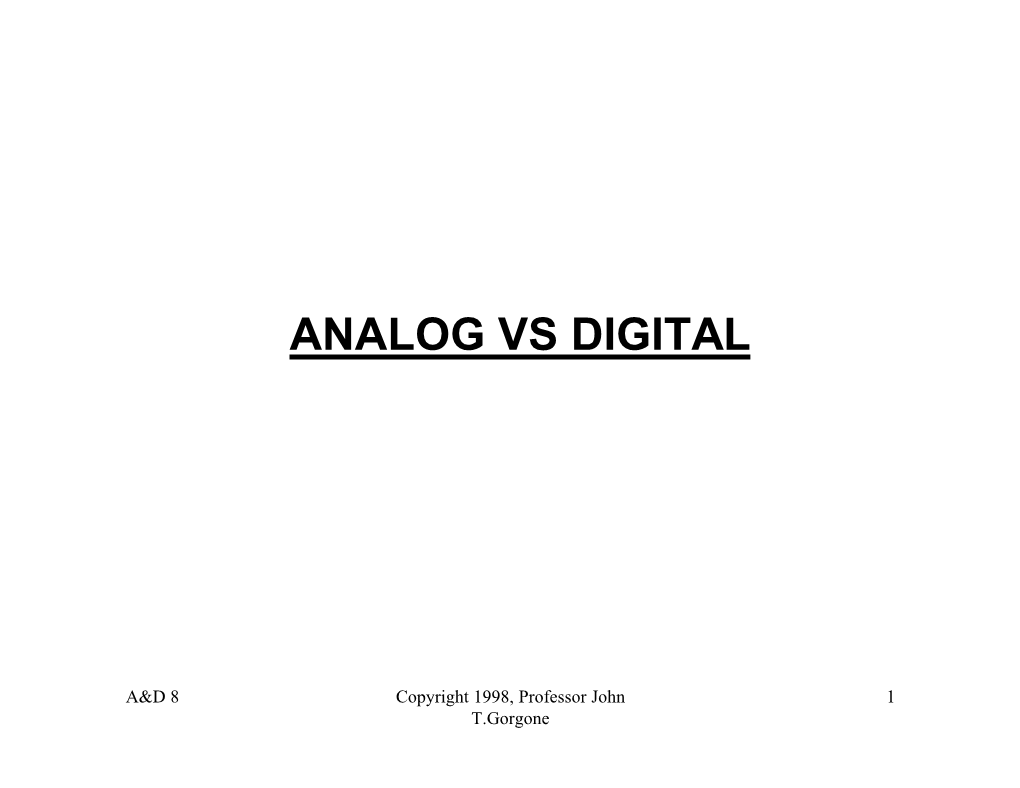 Analog Vs Digital