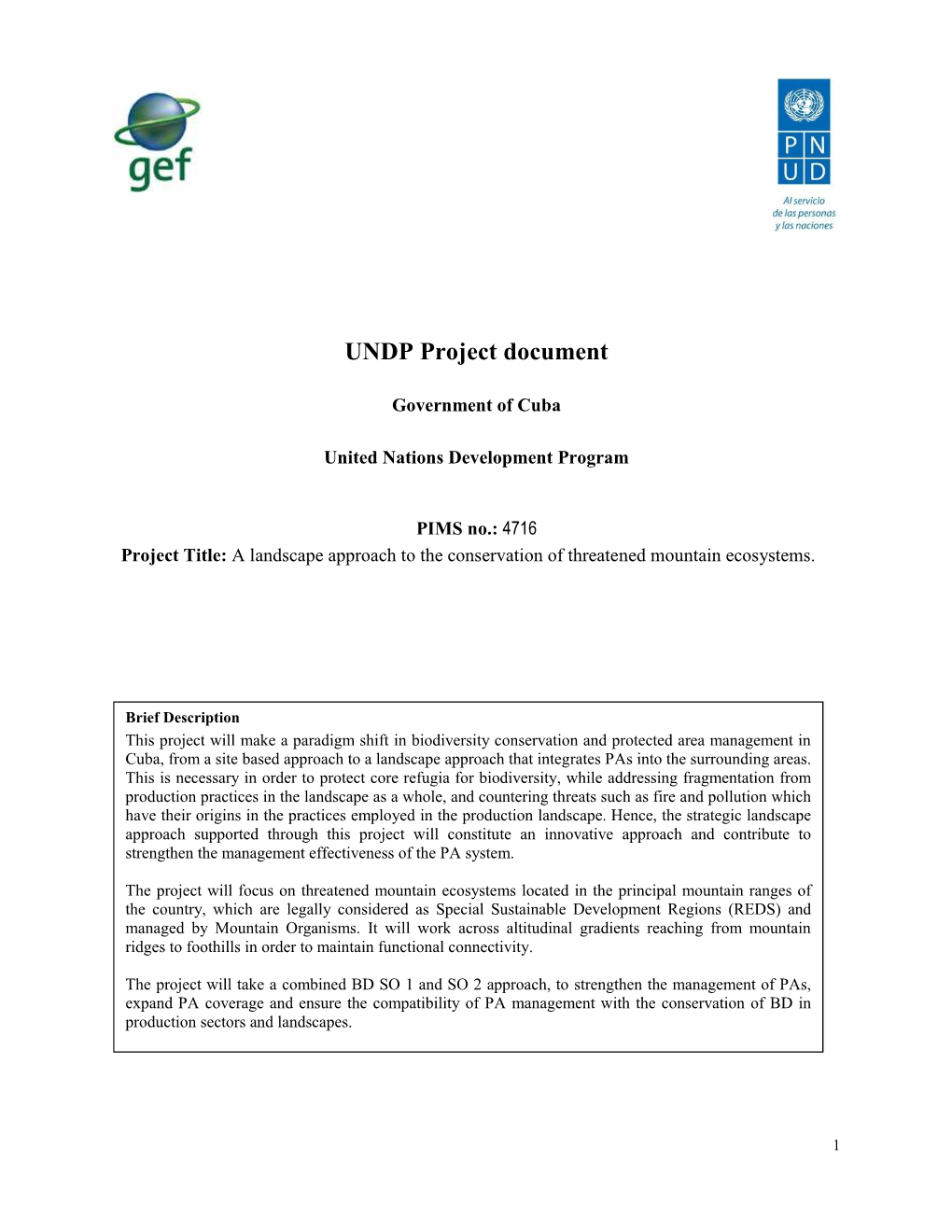 UNDP Project Document