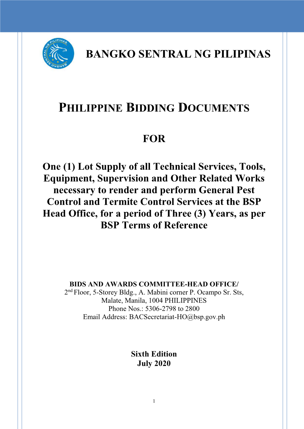 Philippine Bidding Documents