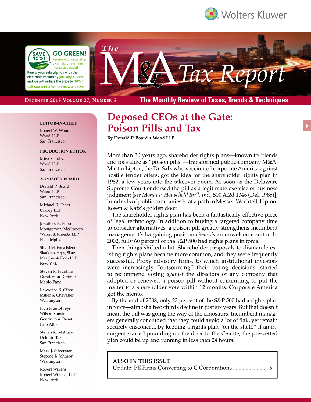 Deposed Ceos at the Gate: Poison Pills And