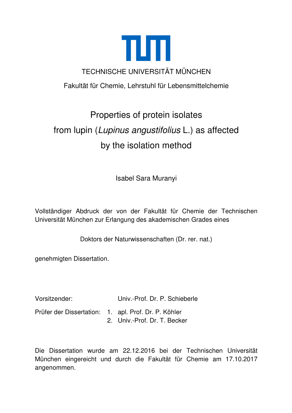 Properties of Protein Isolates from Lupin (Lupinus Angustifolius L.)