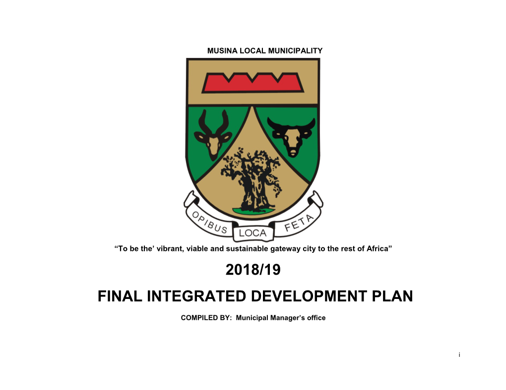 2018/19 Final Integrated Development Plan