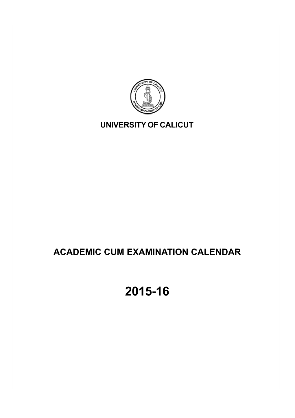 Academic Cum Examination Calendar