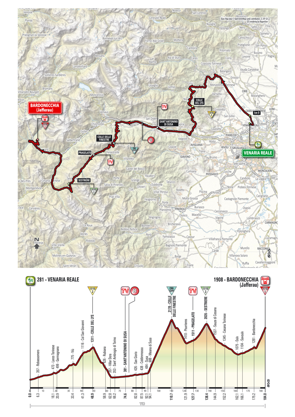 VENARIA REALE - BARDONECCHIA (Jafferau) Km 184 19 Cronotabella Venerdì 25 Maggio 2018