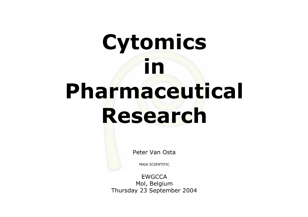 Cytomics in Pharmaceutical Research