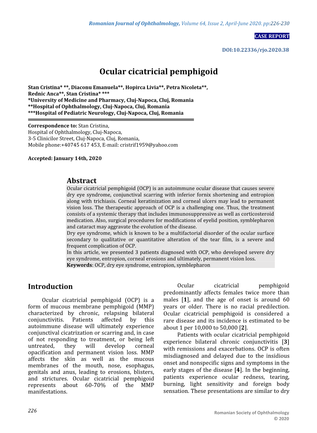 Ocular Cicatricial Pemphigoid