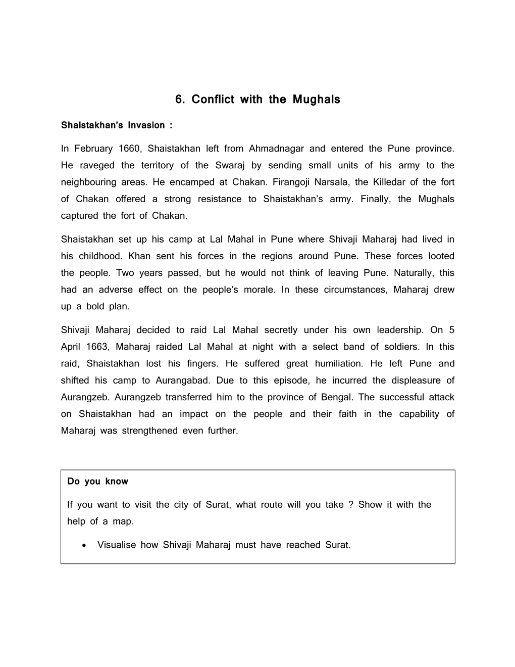 6. Conflict with the Mughals