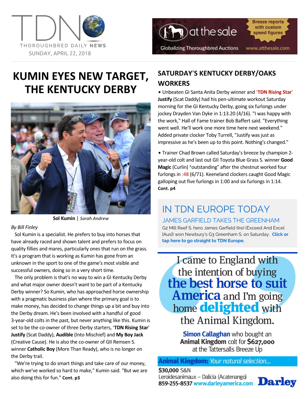 Kumin Eyes New Target, the Kentucky Derby