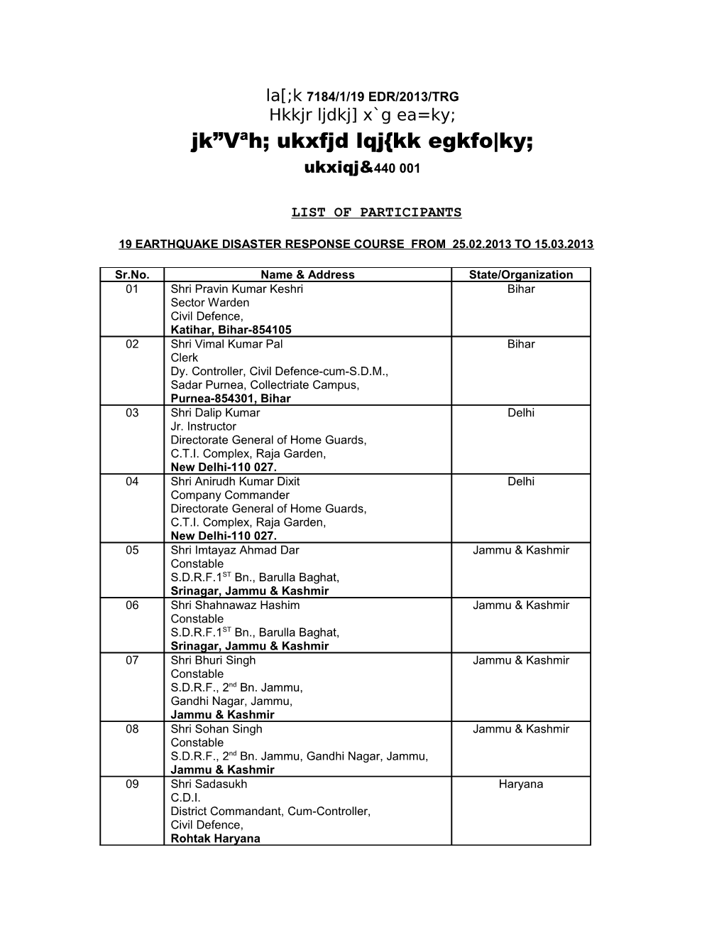 La ;K 7184/1/19 EDR/2013/TRG