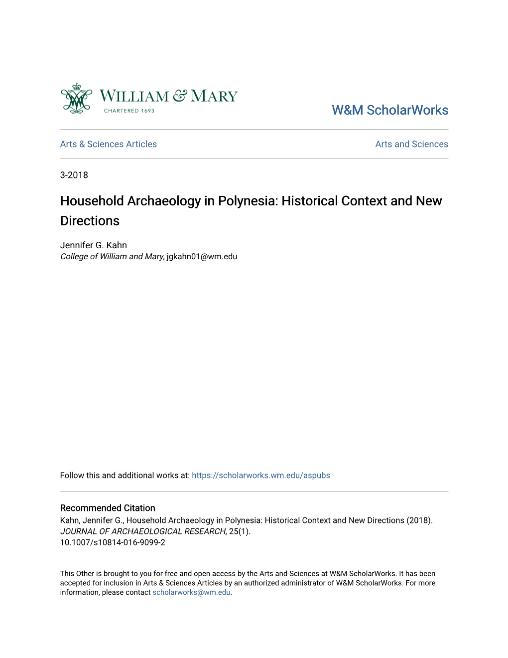 Household Archaeology in Polynesia: Historical Context and New Directions