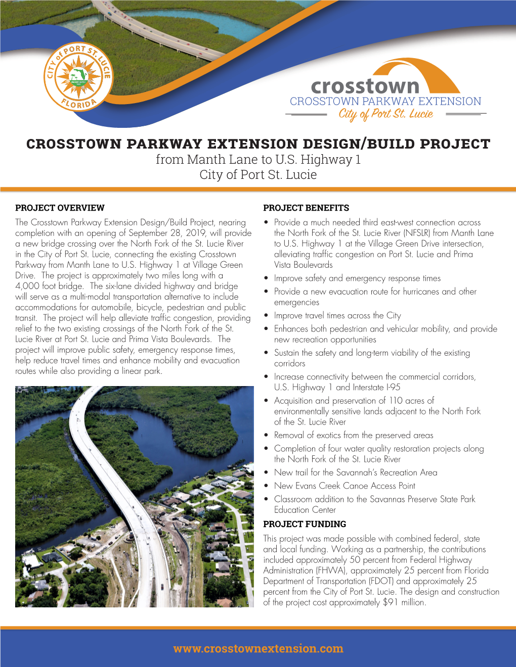 Crosstown Parkway Extension Project Fact Sheet