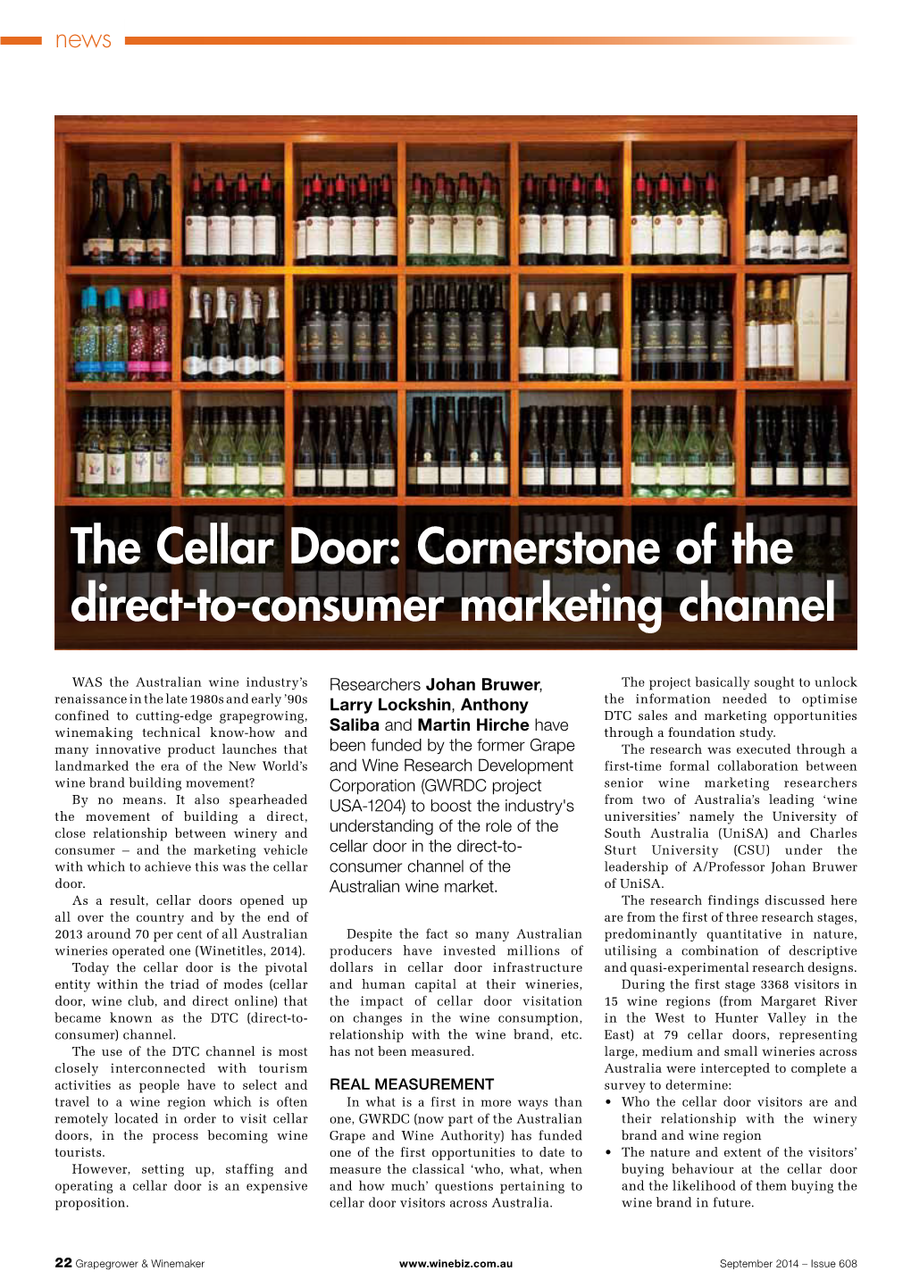 The Cellar Door: Cornerstone of the Direct-To-Consumer Marketing Channel