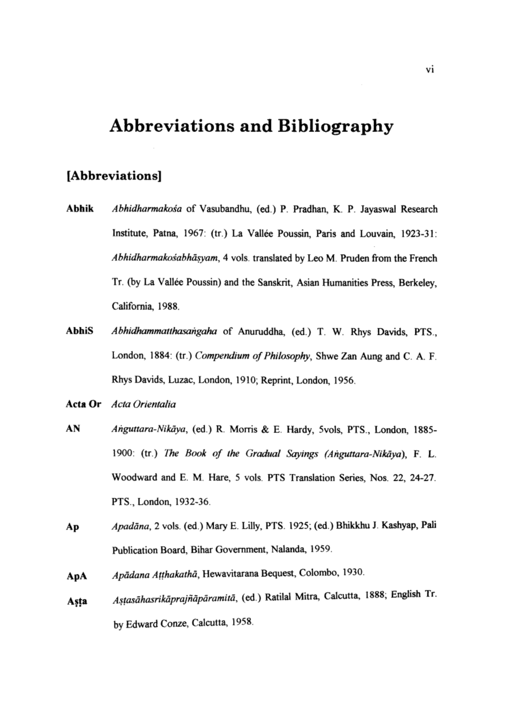 Abbreviations and Bibliography