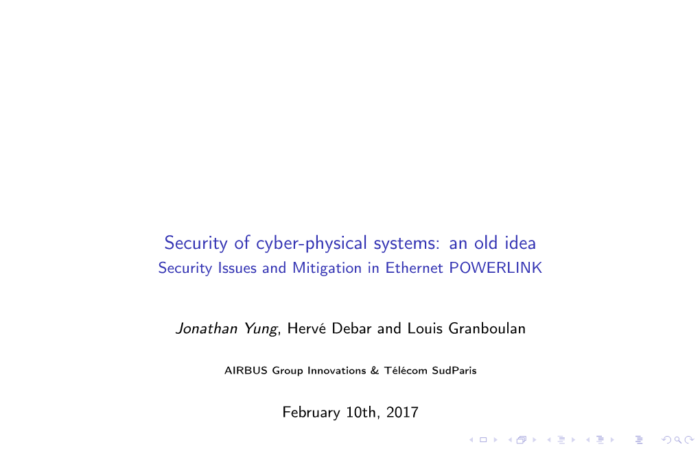 Security Issues and Mitigation in Ethernet POWERLINK