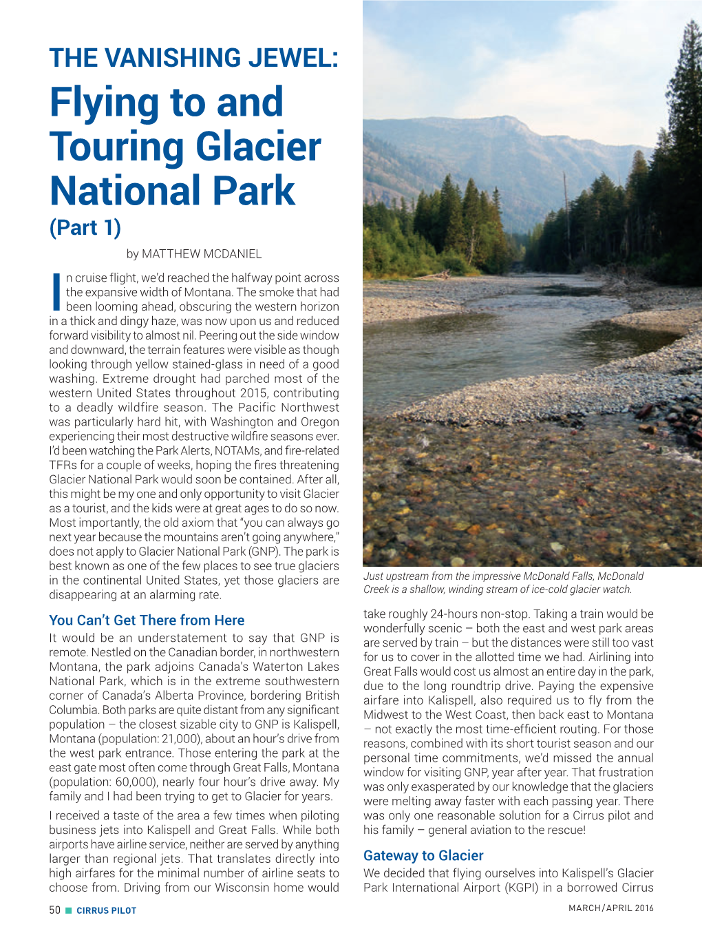 The Vanishing Jewel: Flying to and Touring Glacier National Park