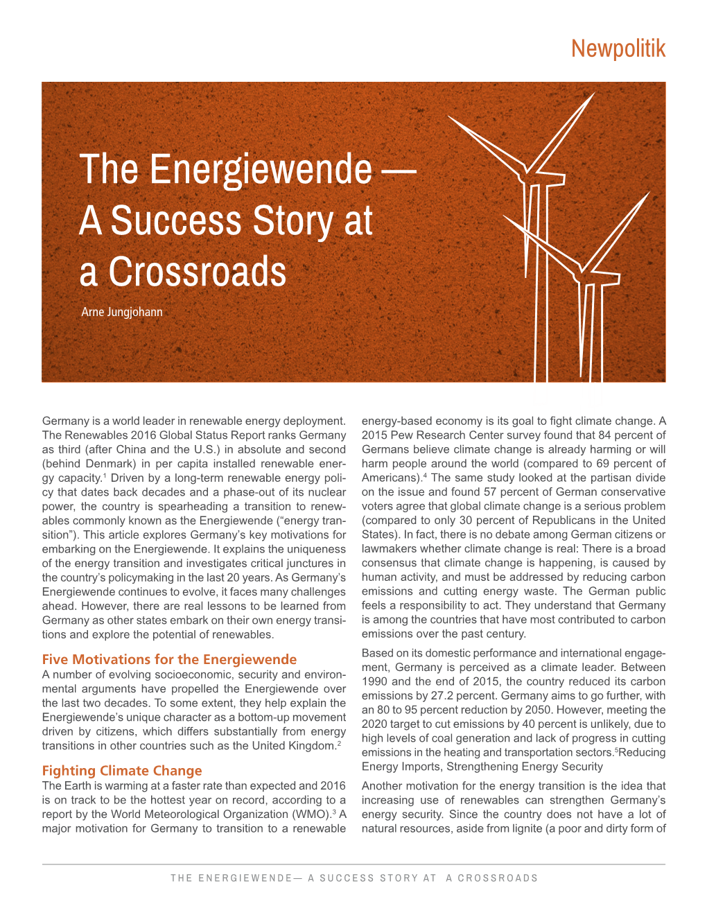 German Economic Policy the Energiewende — a Success Story