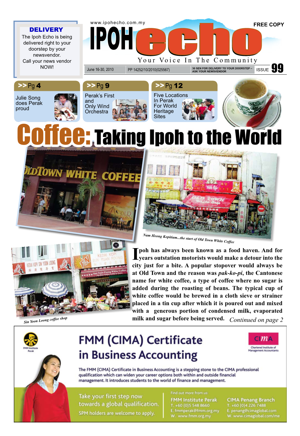 Coffee:Taking Ipoh to the World