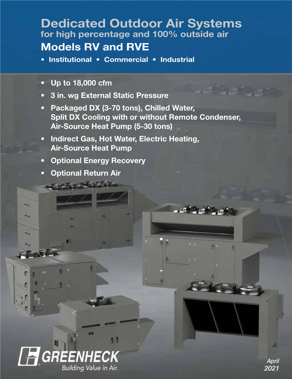 Models RV and RVE • Institutional • Commercial • Industrial