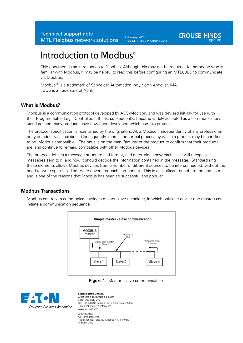 Introduction to Modbus®