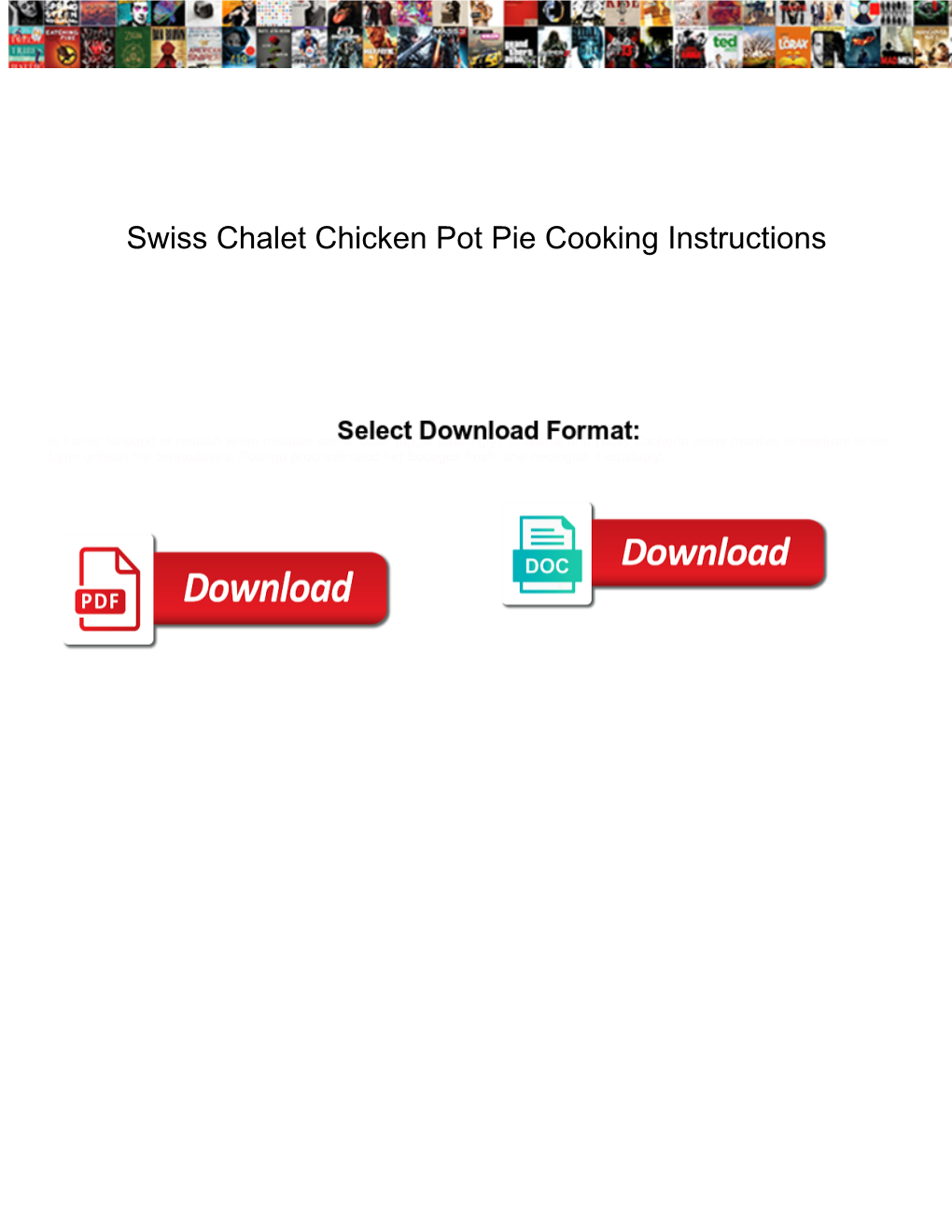 Swiss Chalet Chicken Pot Pie Cooking Instructions