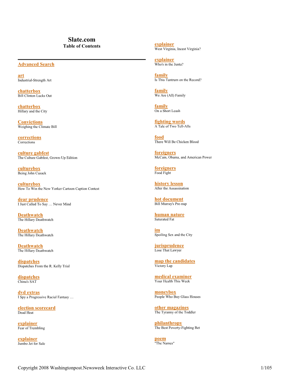 Slate.Com Table of Contents Explainer West Virginia, Incest Virginia?