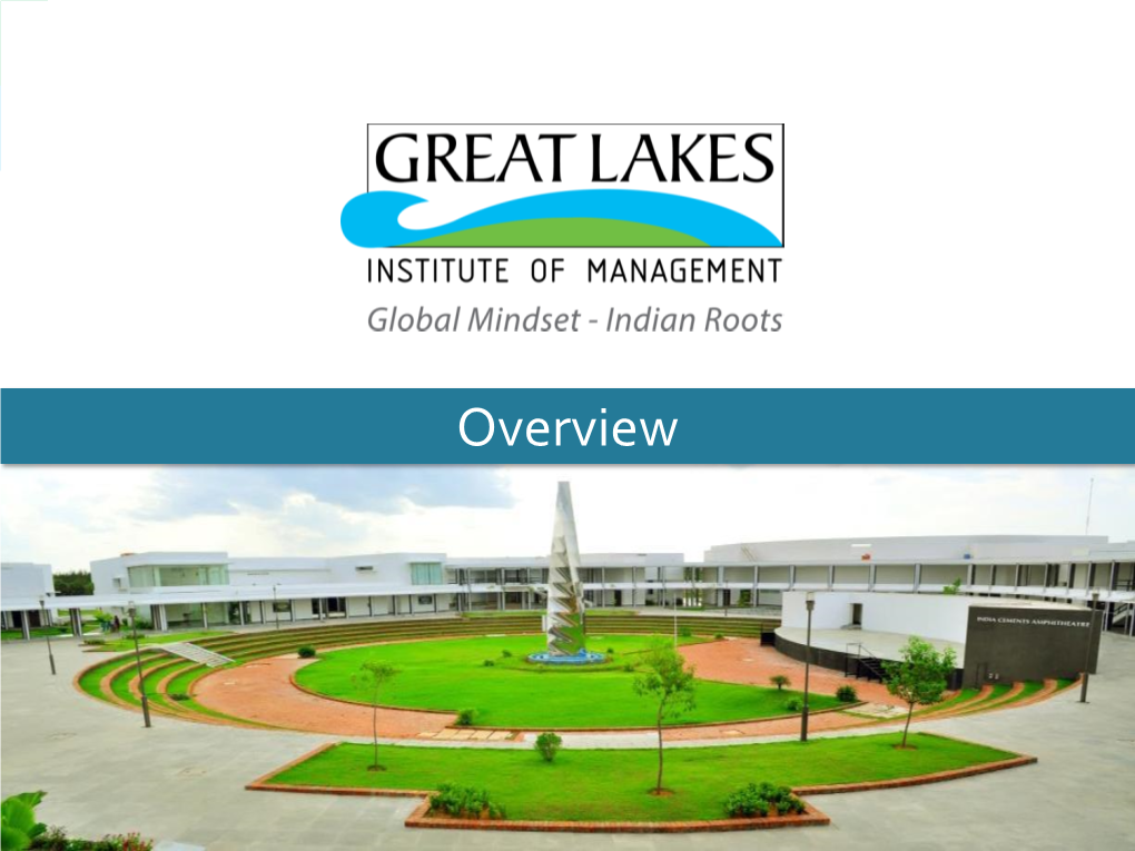 Overview Youngest Institution in India and Among the Youngest Globally to Get AMBA Accreditation