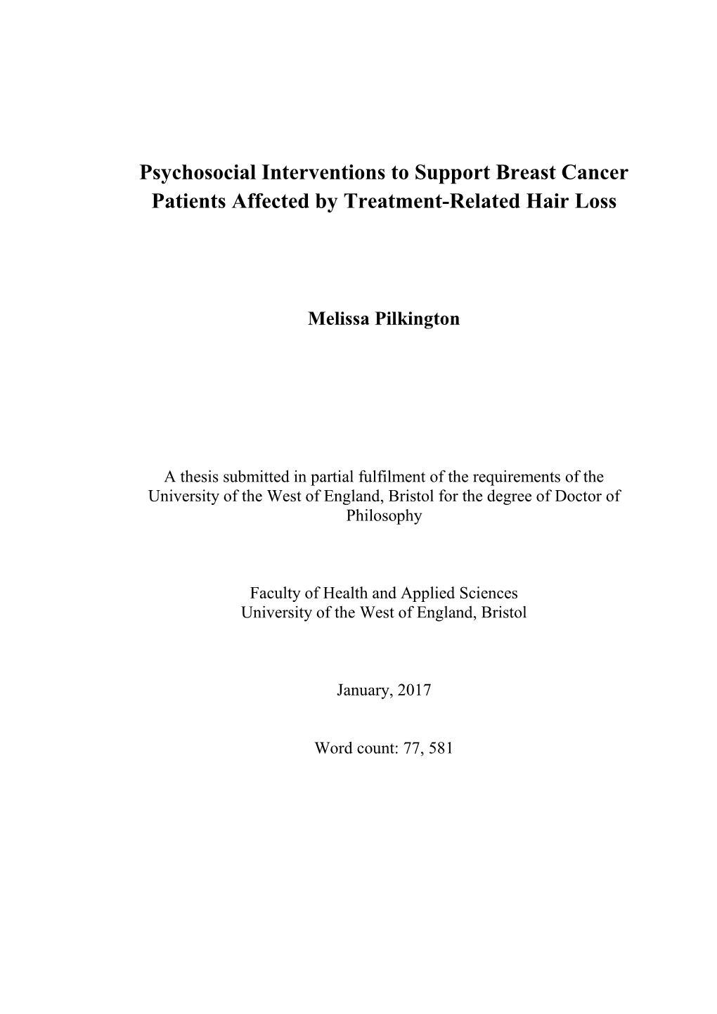 Appendix 35. Executive Summary Report Presented to Breast Cancer Care