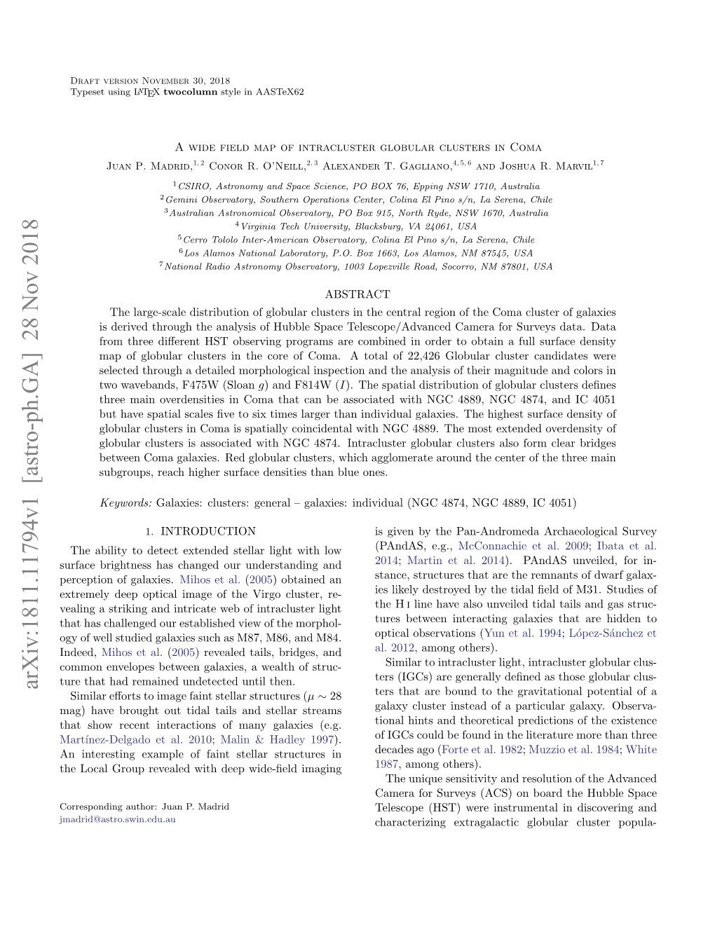 A Wide Field Map of Intracluster Globular Clusters in Coma Juan P